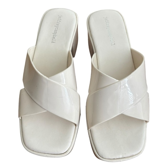 Jeffrey Campbell Shoes - Jeffrey Campbell Bubblegum Platform Jelly Cross Band Slide Sandals Cream Size 7